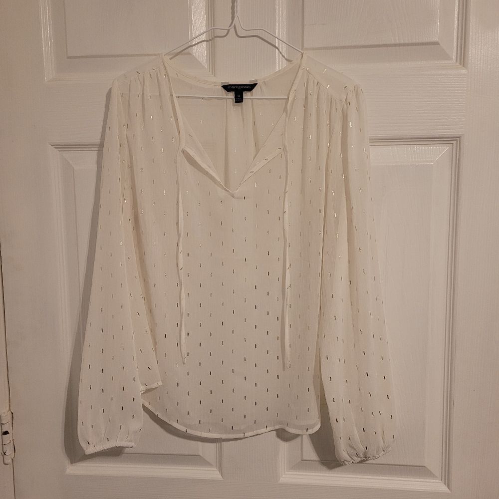 Banana Republic Shimmer‎ clip dot design sheer top